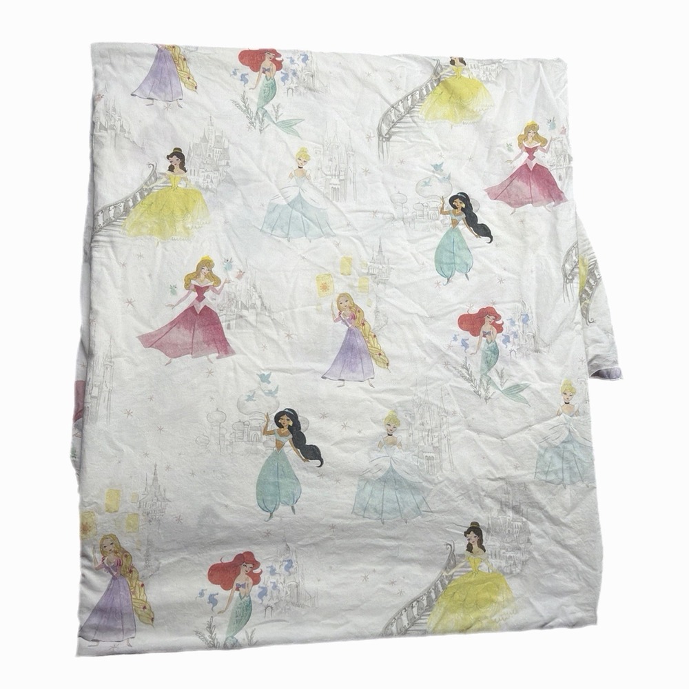 Pottery Barn Disney Princesses Queen Flat Sheet 100% Organic Cotton Replacement